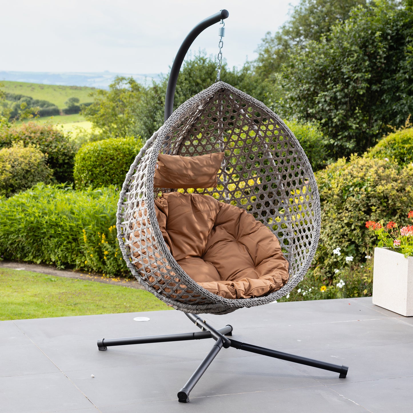 Large Single Egg - KD1 - Brown on Grey