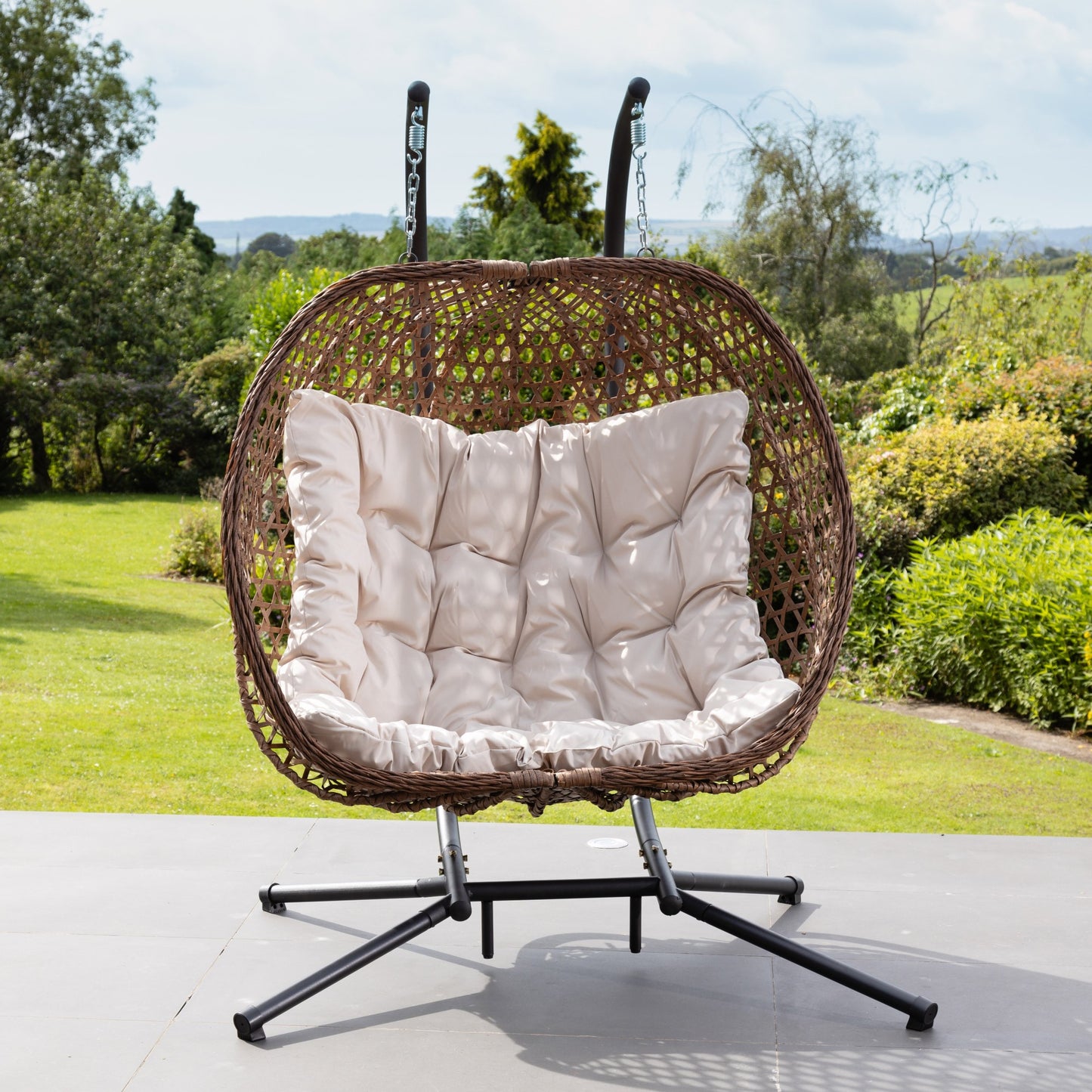Large Double Egg - KD3 - Cream on Brown