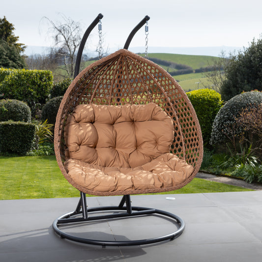 Large Double Egg - KD9 - Brown on Brown