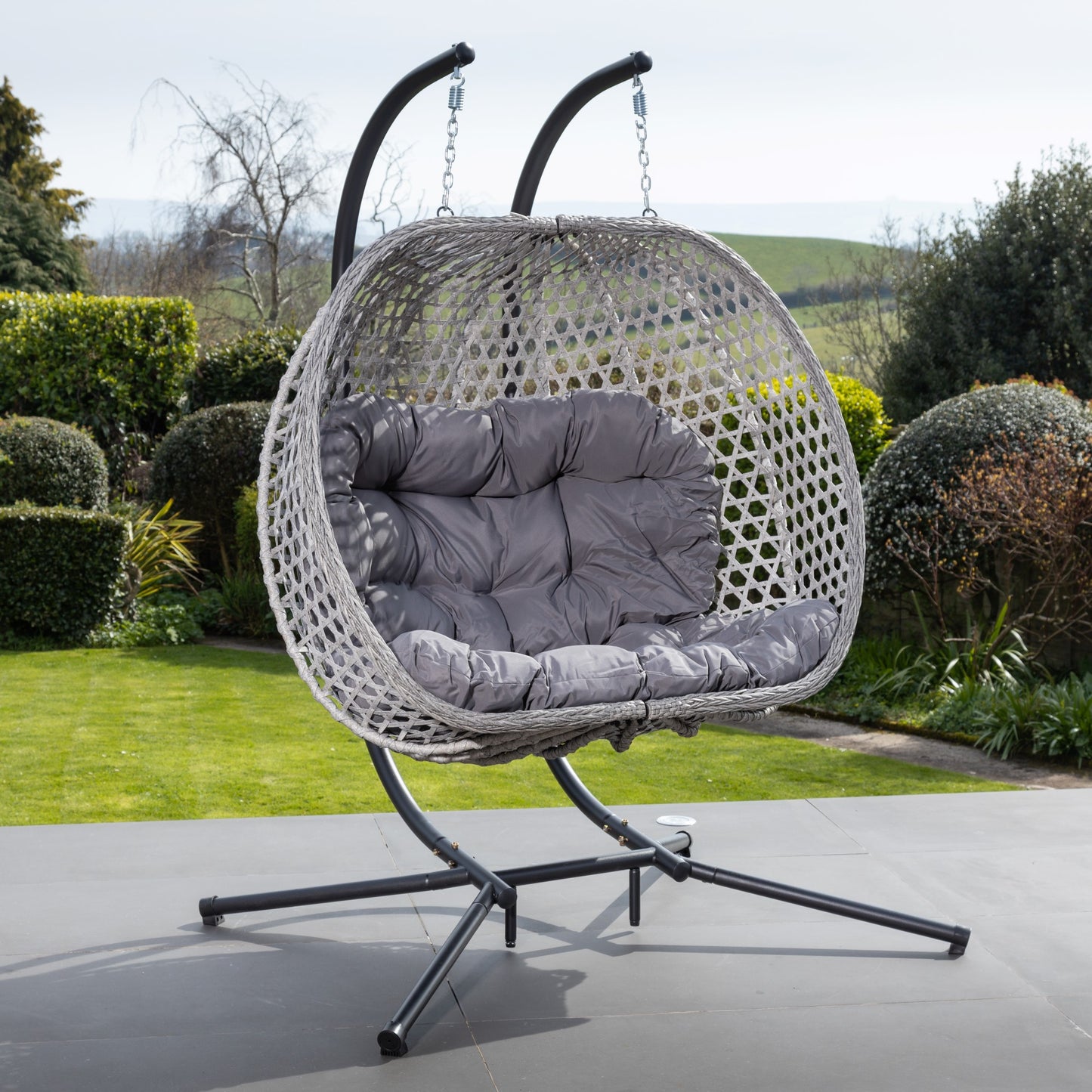 Large Double Egg - KD3 - Dark Grey on Grey