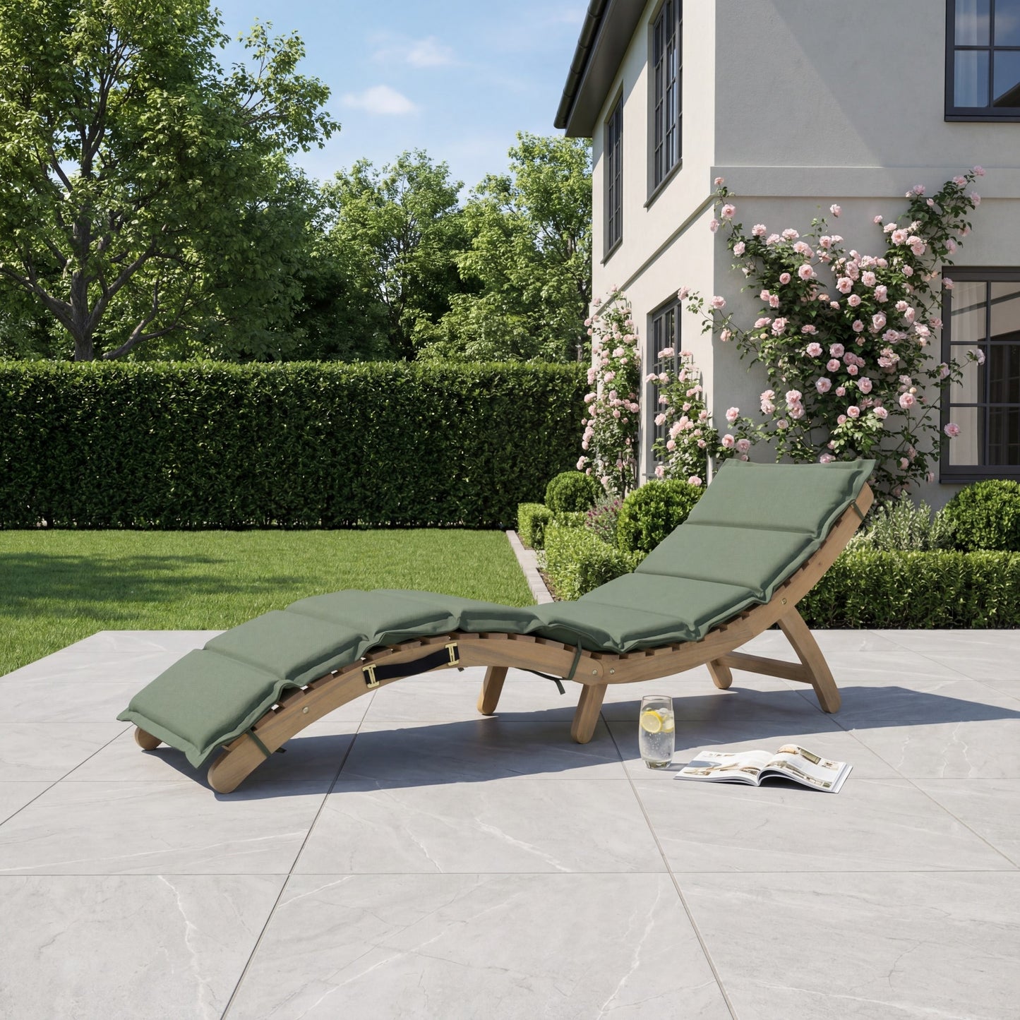 Solara Curve Sun Lounger - Green