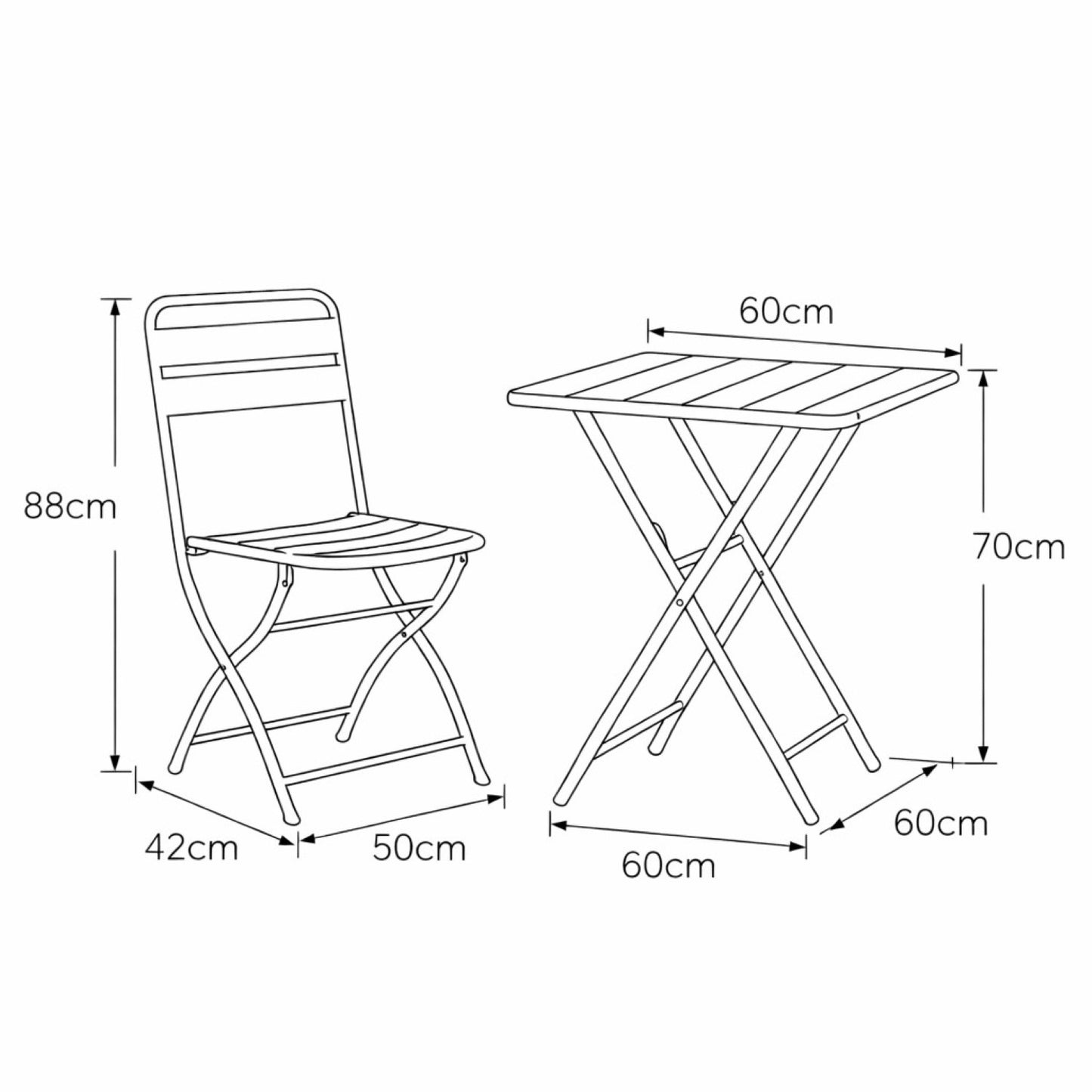 Colourways Vibrant Folding Patio or Balcony Set