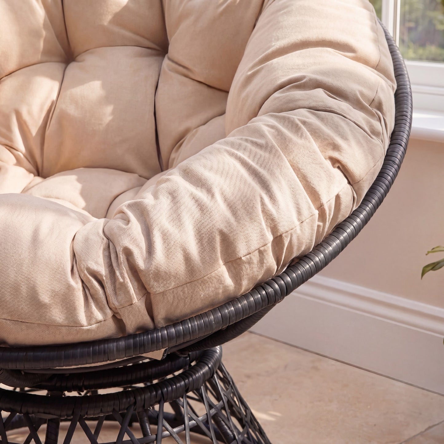 Liora Outdoor or Indoor Swivel Papasan Chair - Grey