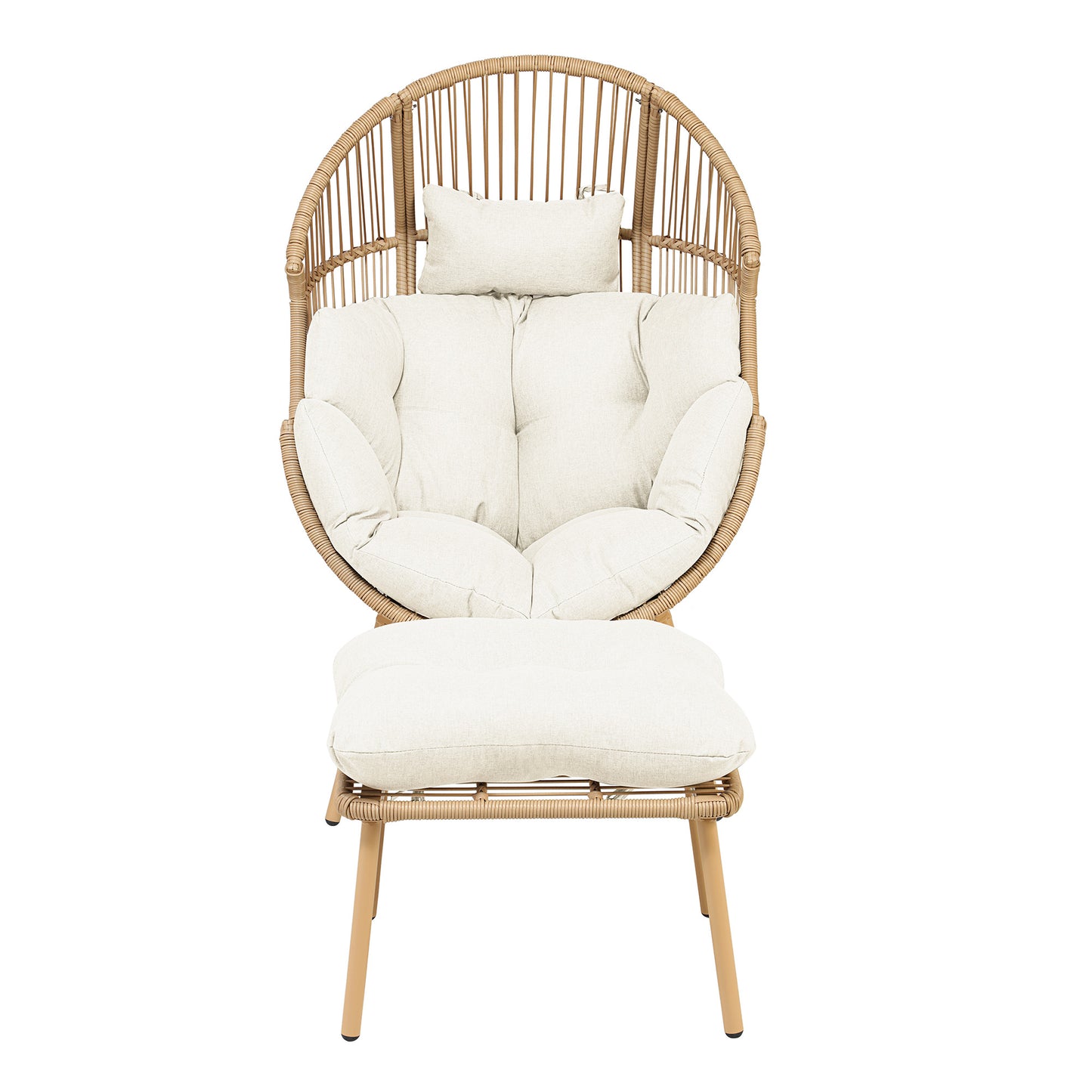 Standing Egg + Footstool - Cream on Natural