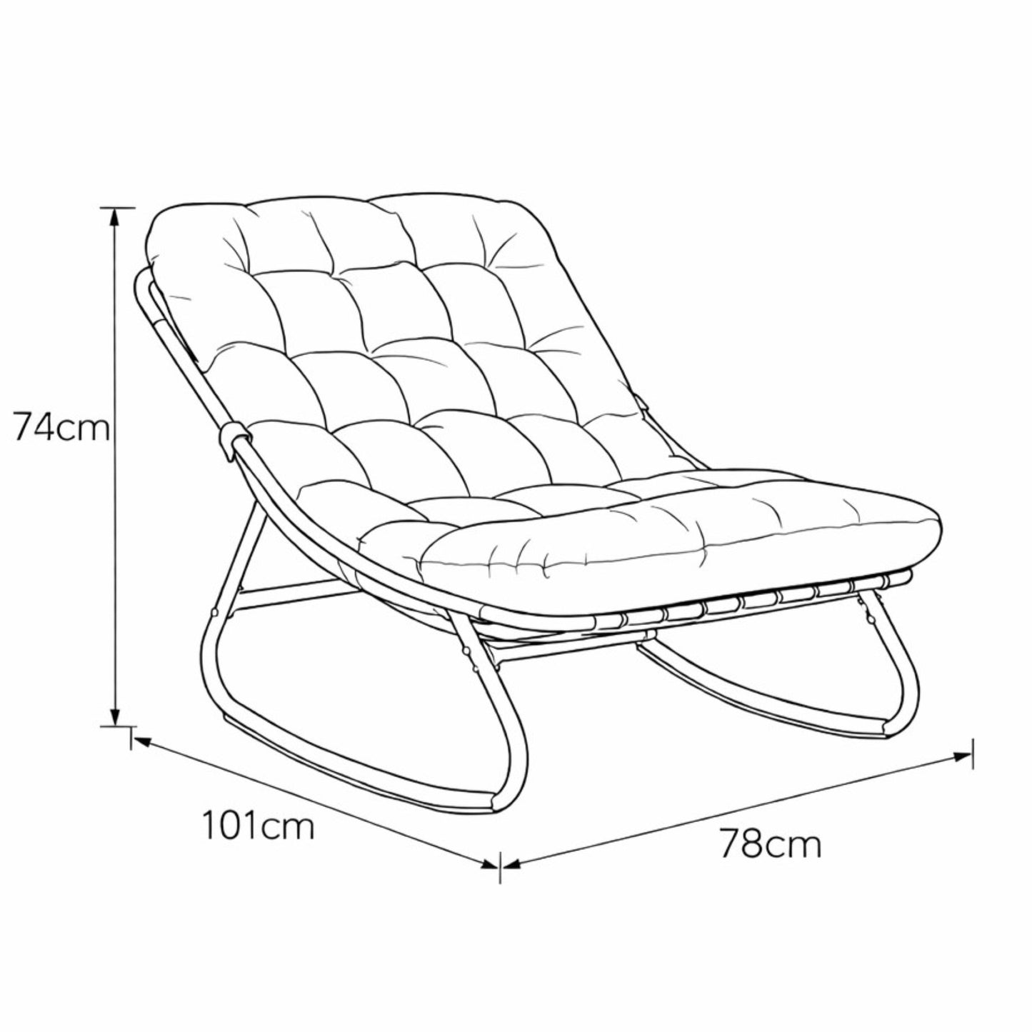 Solace Outdoor Rocking Chair + Stool - Light Brown