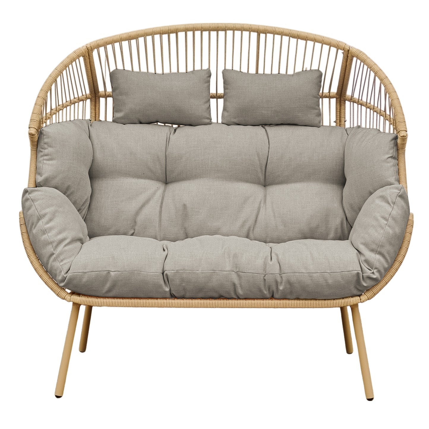 Large Standing Egg - Light Brown on Natural