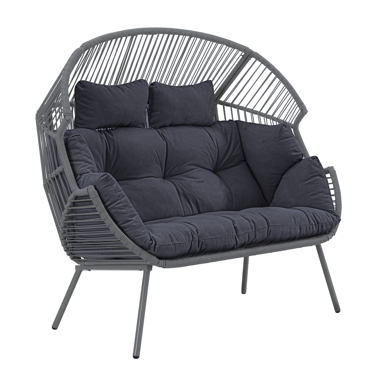 Large Standing Egg - Dark Grey on Grey