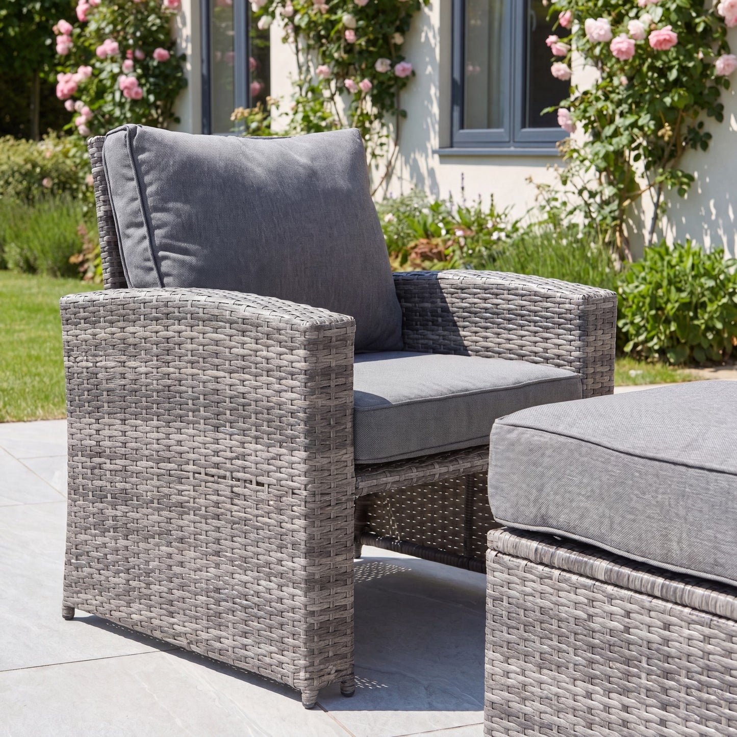 Dovera 6 Seat Rattan Patio Set - Grey
