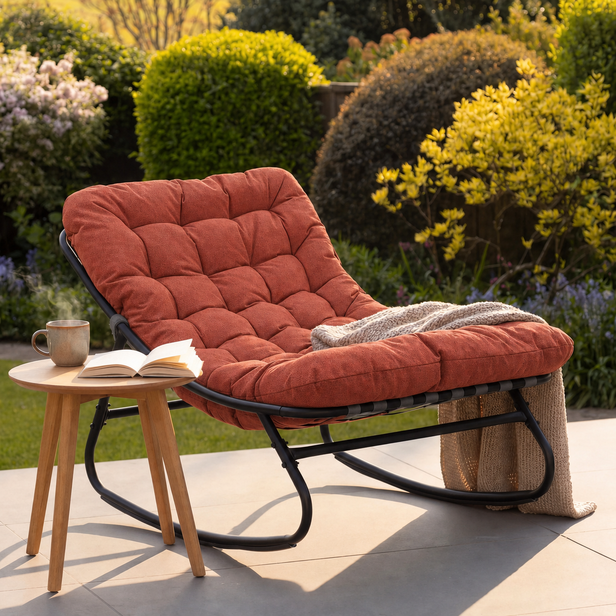 Solace Outdoor Rocking Chair - Terracotta Red