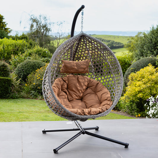 Large Single Egg - KD1 - Brown on Grey