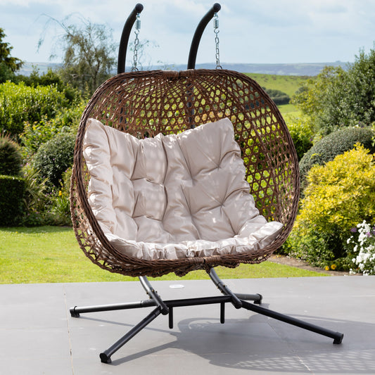 Large Double Egg - KD3 - Cream on Brown
