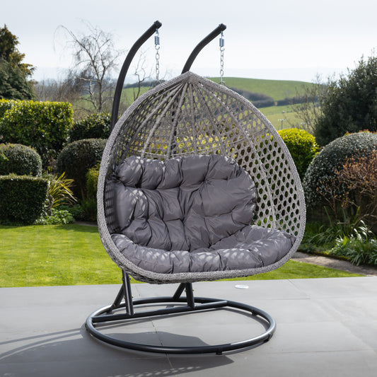 Large Double Egg - Dark Grey On Grey