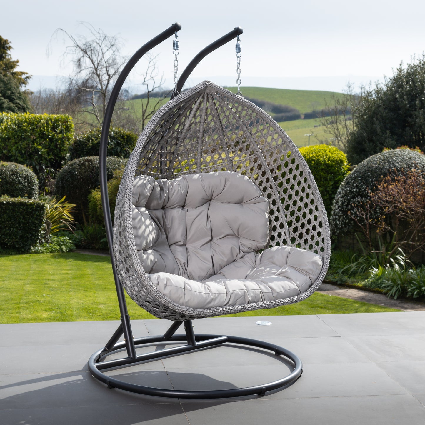 Large Double Egg - Light Grey On Grey