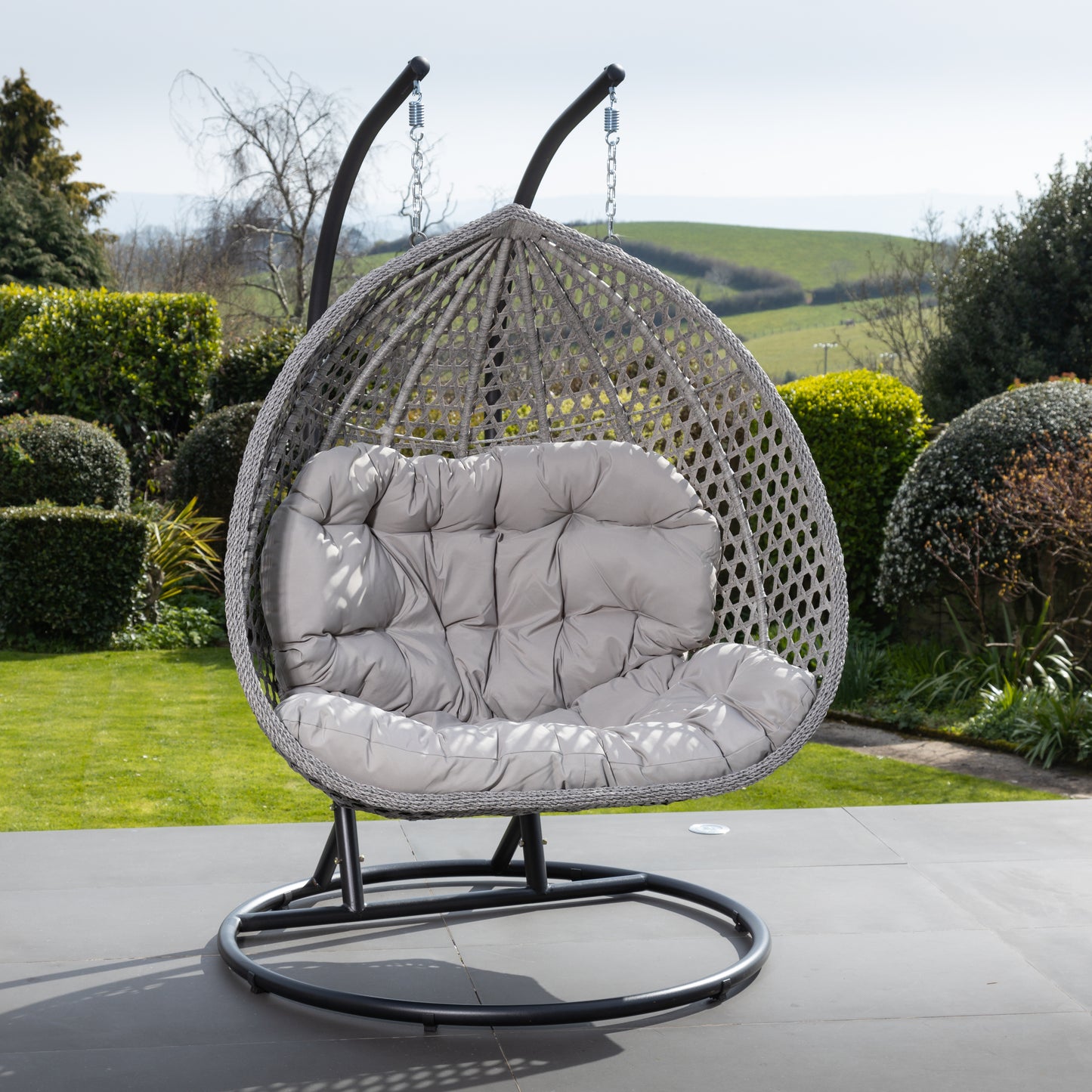 Large Double Egg - Light Grey On Grey