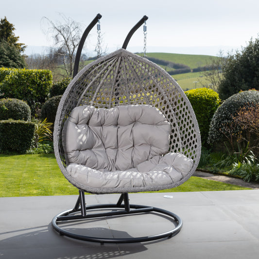 Large Double Egg - Light Grey On Grey