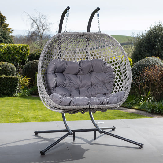 Large Double Egg - KD3 - Dark Grey on Grey