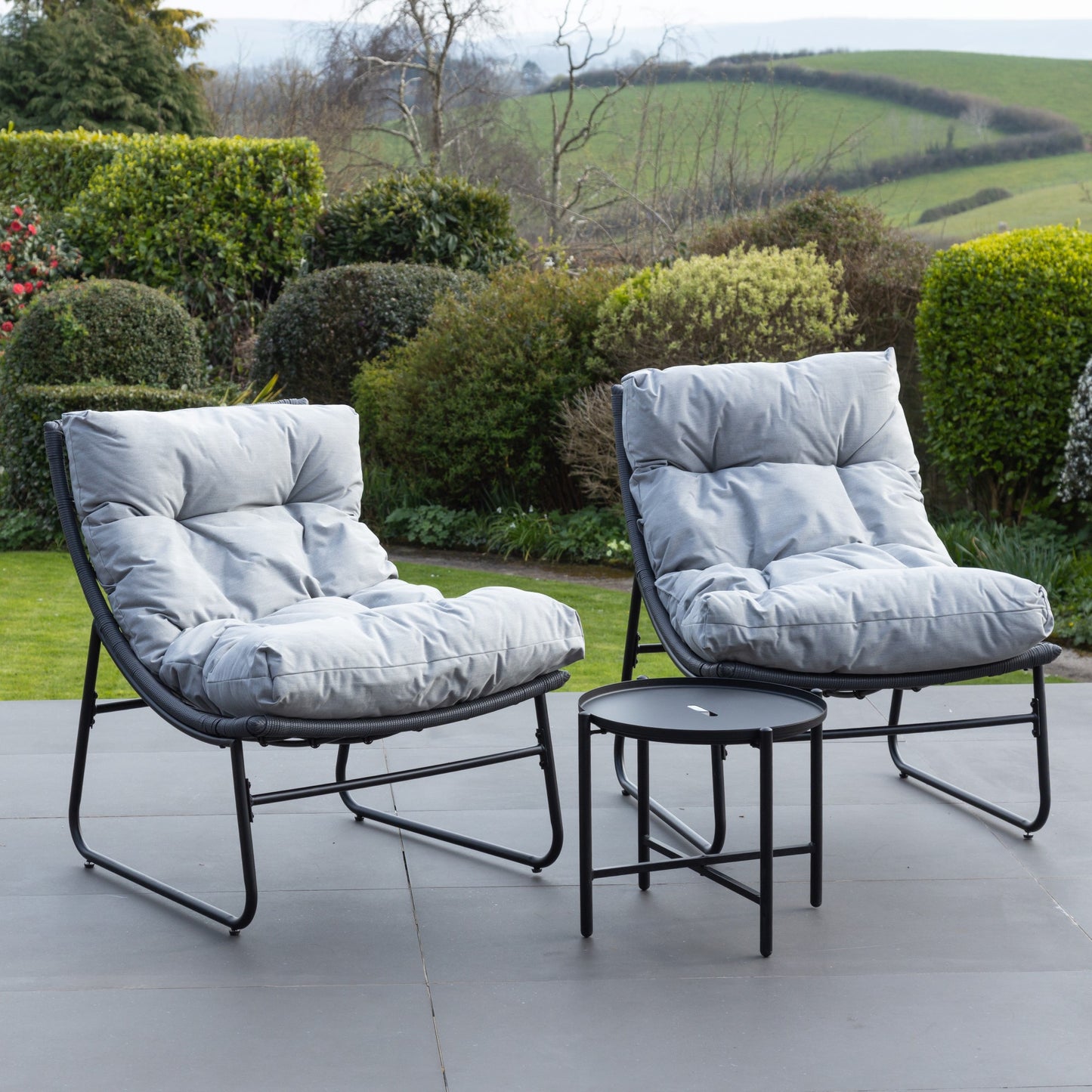3 Piece Patio Set - Grey on Grey