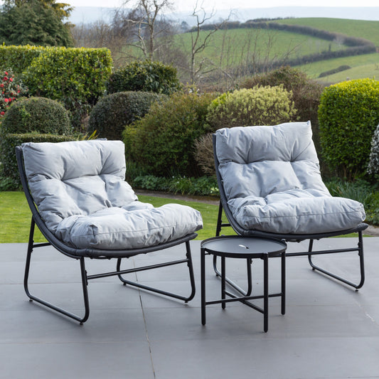 3 Piece Patio Set - Grey on Grey
