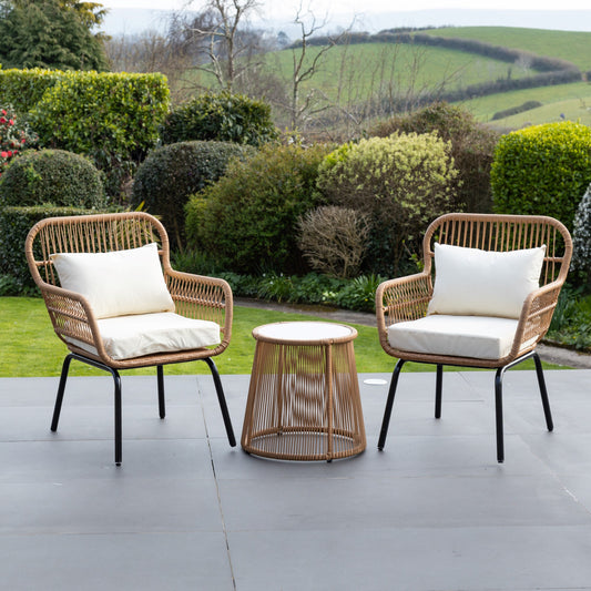 3 Piece Patio Set - Cream on Natural