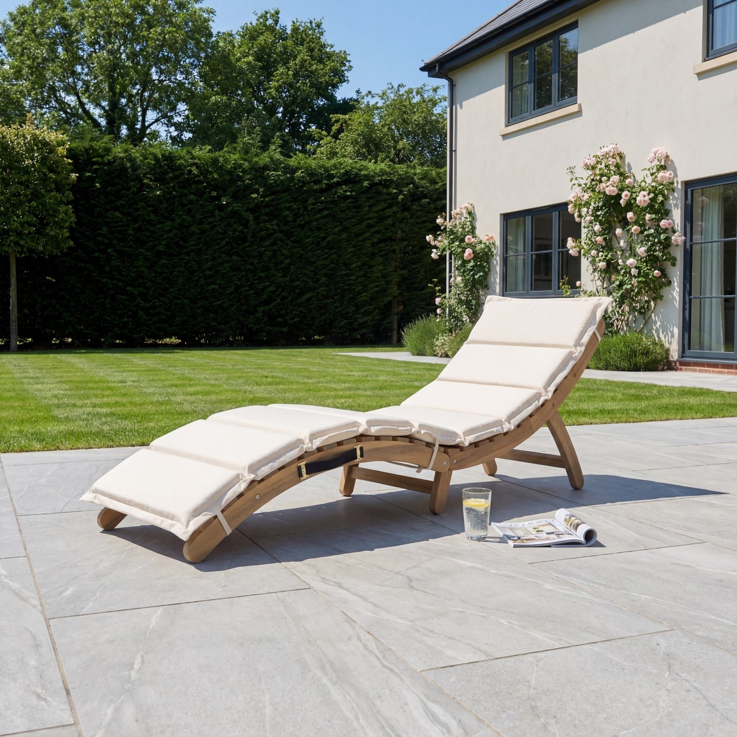Solara Curve Sun Lounger - Beige