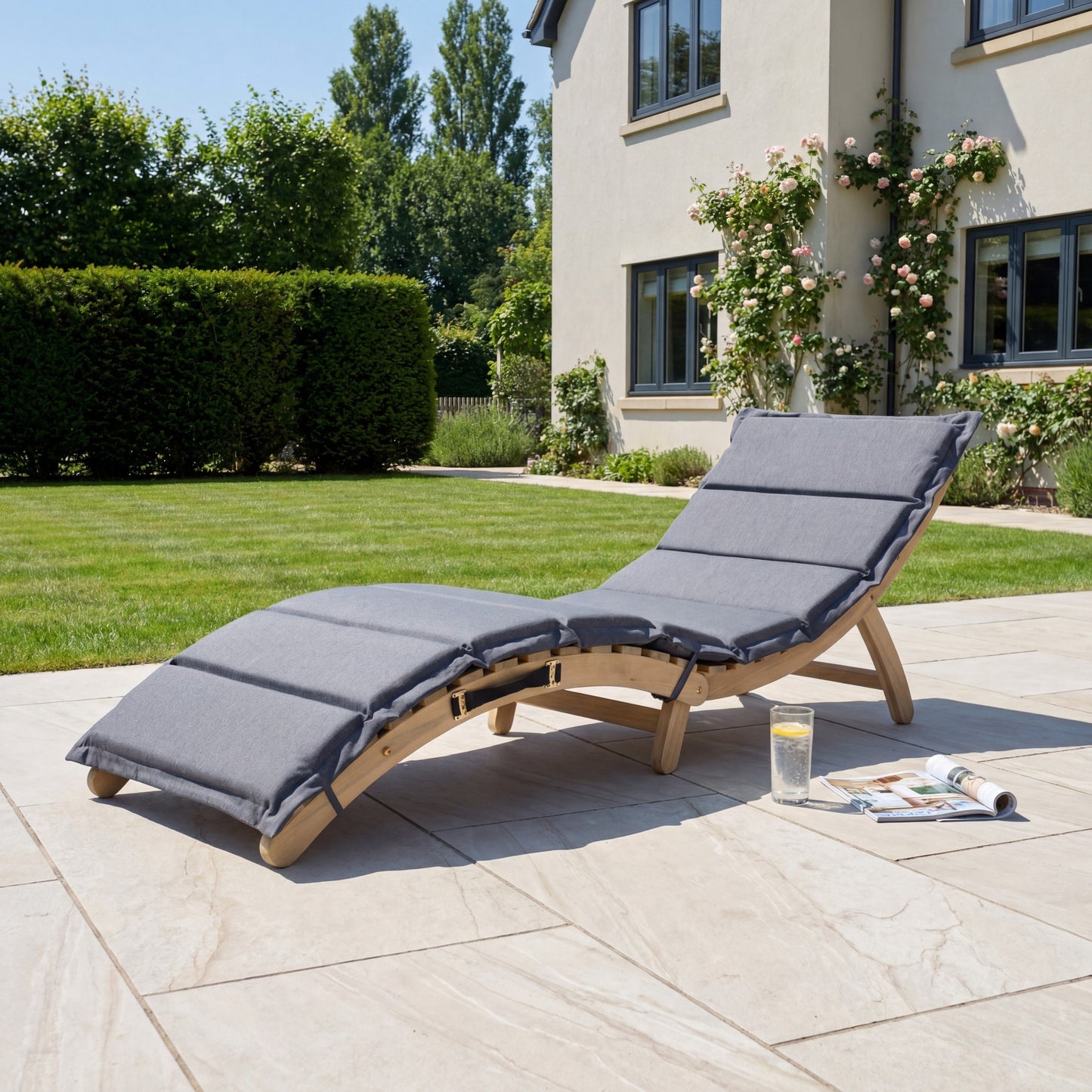 Solara Curve Sun Lounger - Grey