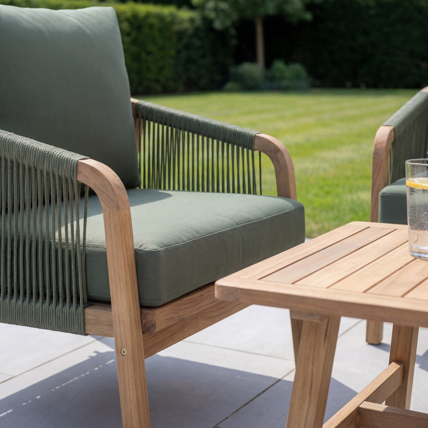 Andria 4-Seat Rope Garden Lounge Set - Green