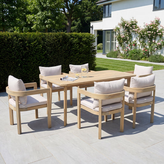 Sundrift 6 Seater Garden Dining Set - Hanging Egg Chair