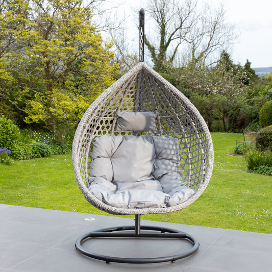 Large Single Egg - Light Grey On Grey