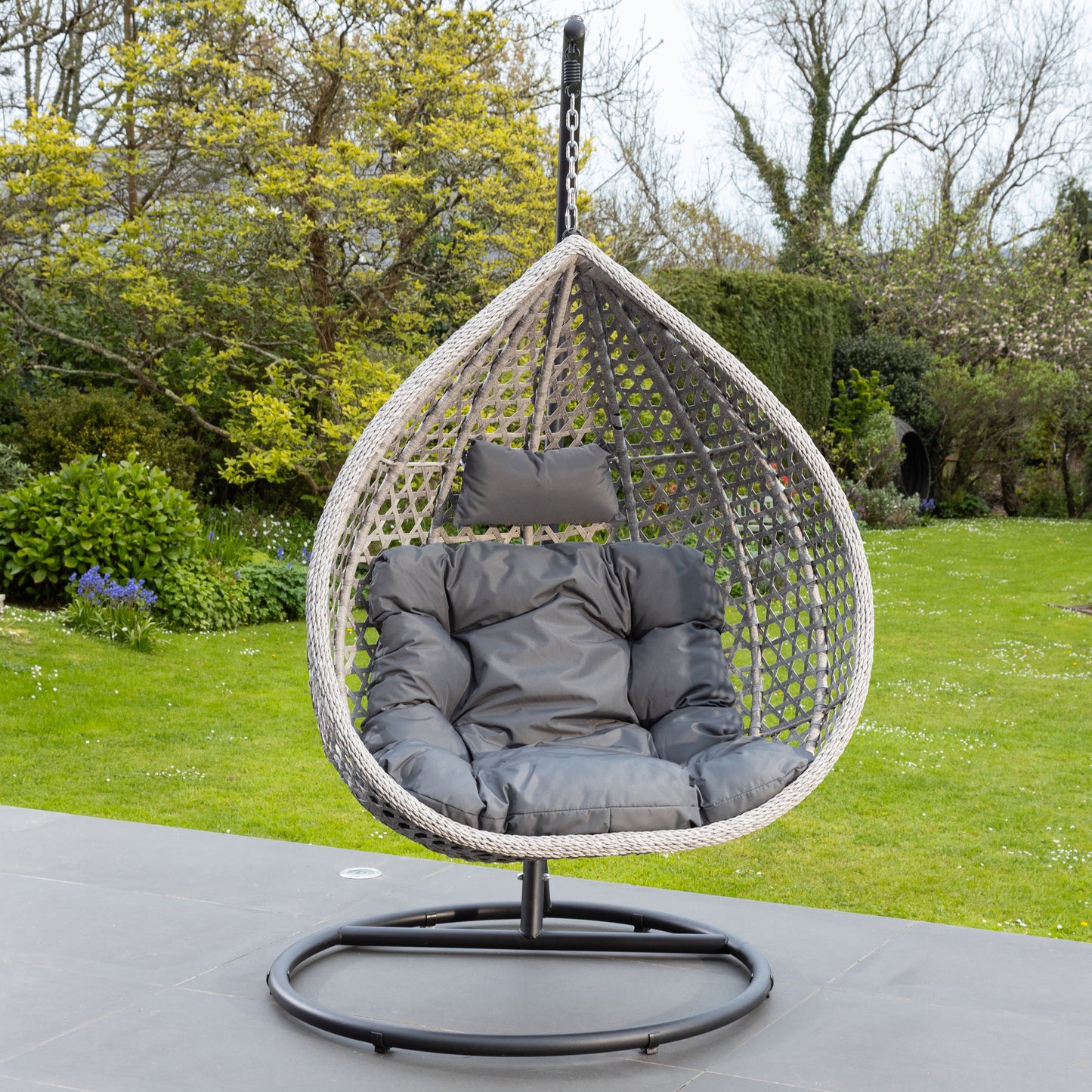 Large Single Egg - Dark Grey On Grey