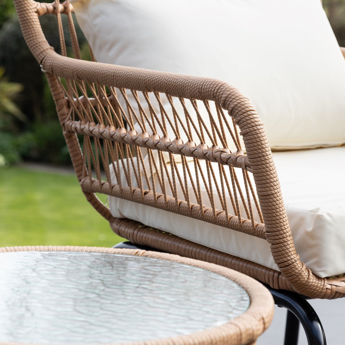 3 Piece Patio Set - Cream on Natural