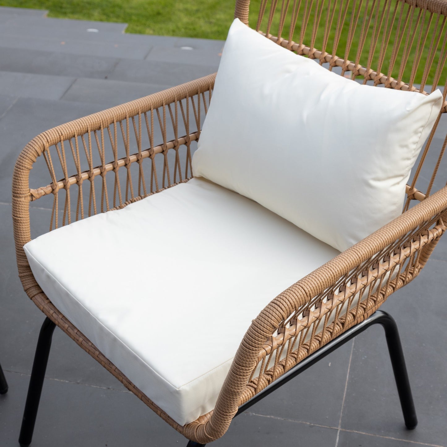 3 Piece Patio Set - Cream on Natural