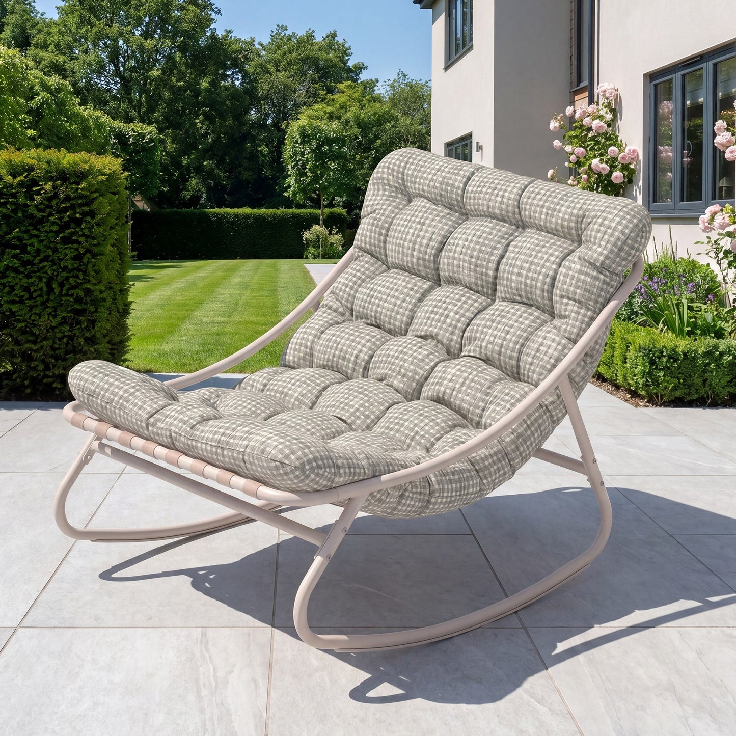 Softrock Outdoor Rocking Chair - Aqua & White