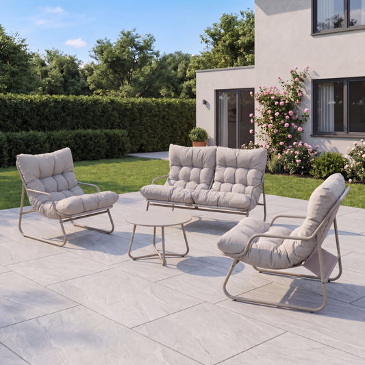 Calmo 4 Seat Patio Conversation Set - Hanging Egg Chair