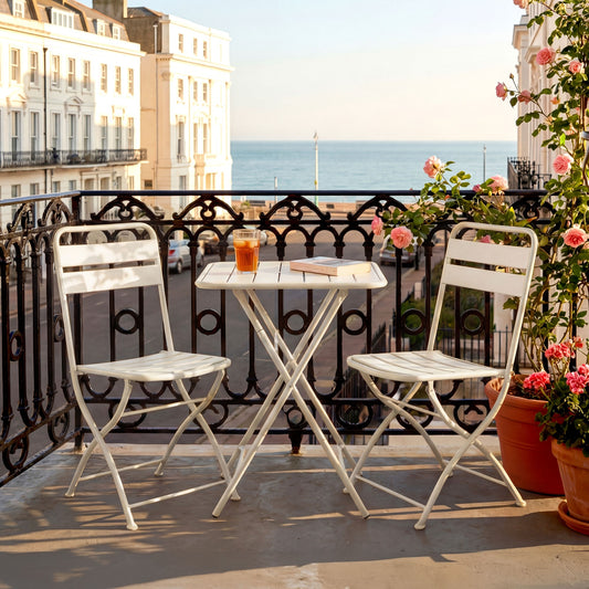 Colourways Vibrant Folding Patio or Balcony Set - Beige