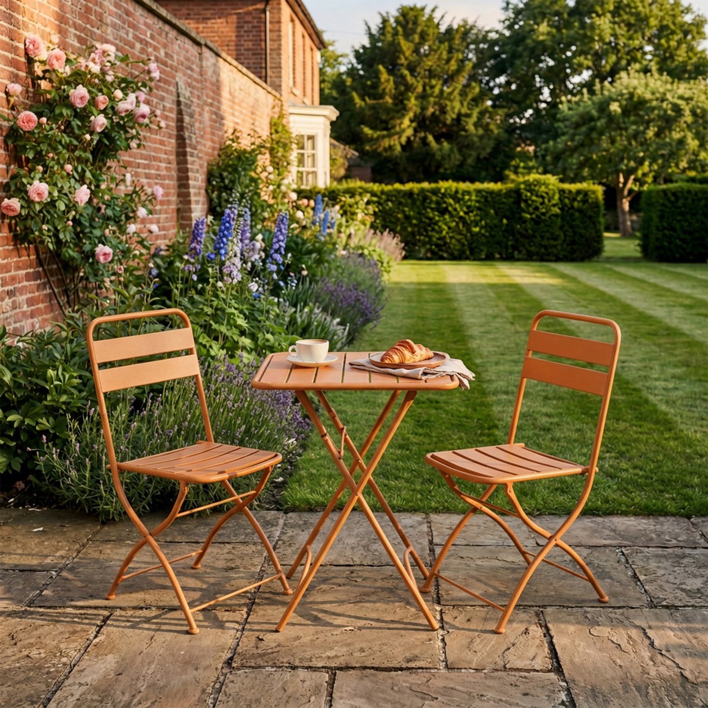 Colourways Vibrant Folding Patio or Balcony Set - Orange