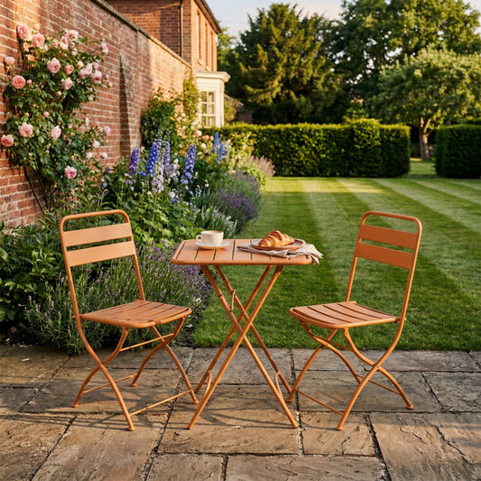 Colourways Vibrant Folding Patio or Balcony Set - Orange - Hanging Egg Chair