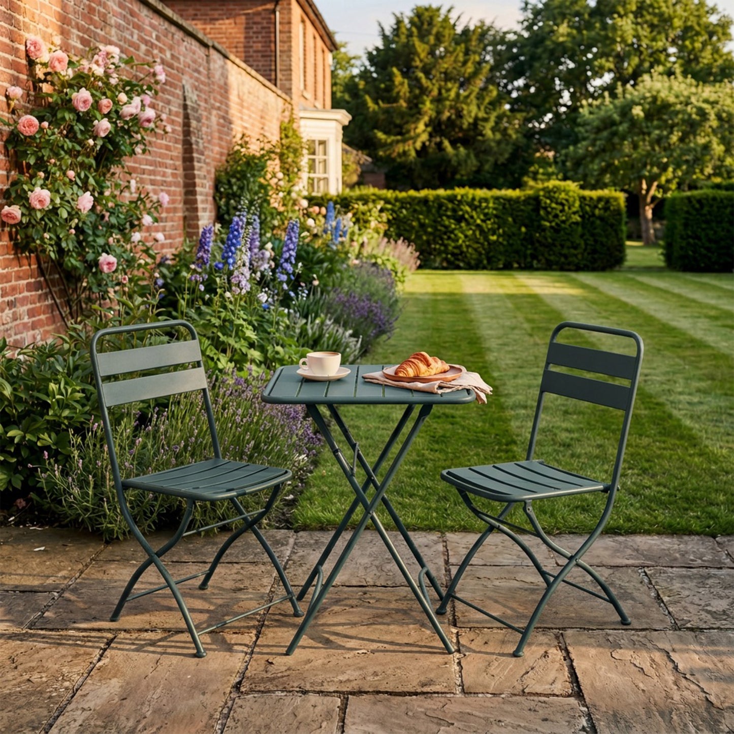 Colourways Vibrant Folding Patio or Balcony Set - Green
