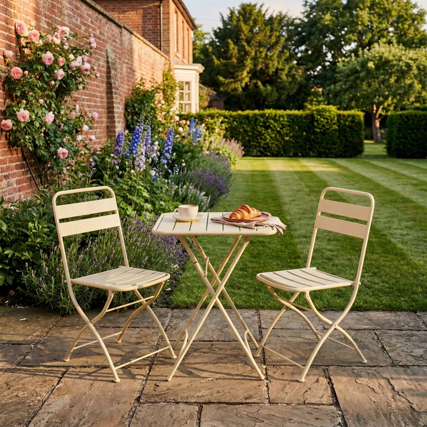 Colourways Vibrant Folding Patio or Balcony Set - Beige