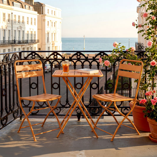 Colourways Vibrant Folding Patio or Balcony Set - Orange