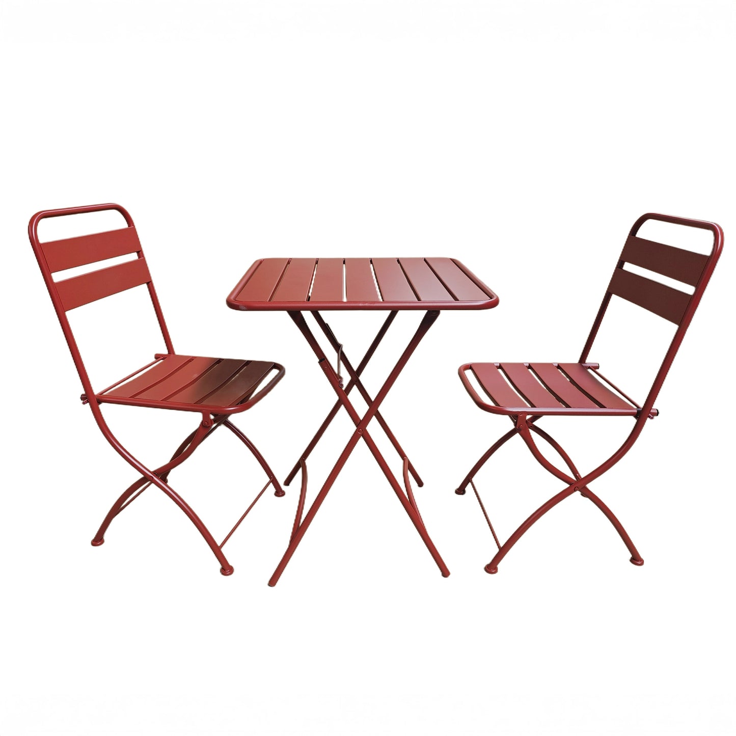 Colourways Vibrant Folding Patio or Balcony Set - Terracotta Red
