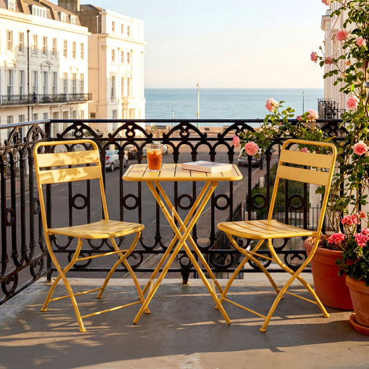 Colourways Vibrant Folding Patio or Balcony Set - Yellow