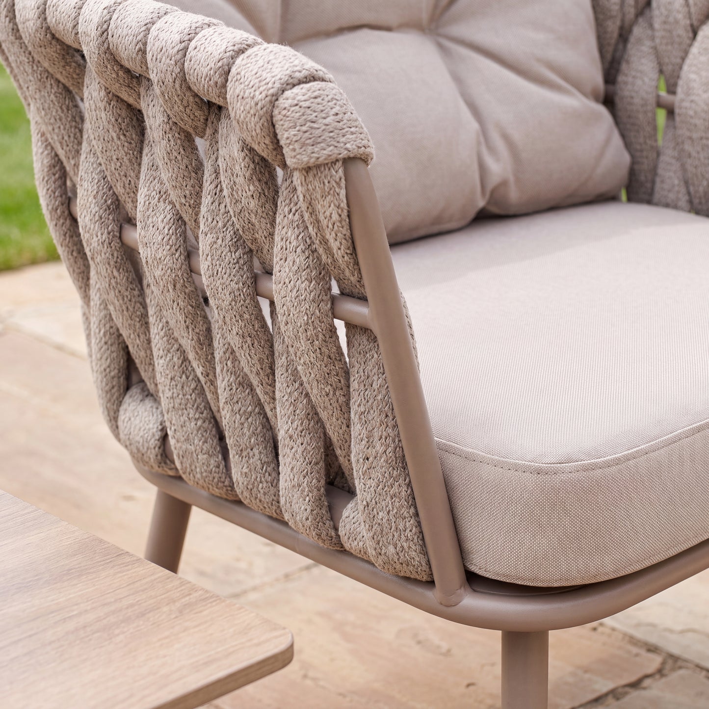 Hartley 4 Seater Garden Lounge Set with Coffee Table - Beige