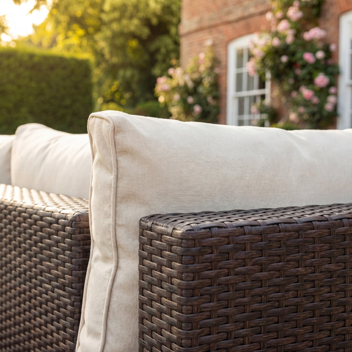 Oliena 10 Seat Modular Rattan Small U-Shape Conversation Set - Grey on Grey