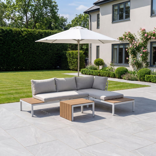 Avena Outdoor Corner Sofa and Table - Hanging Egg Chair
