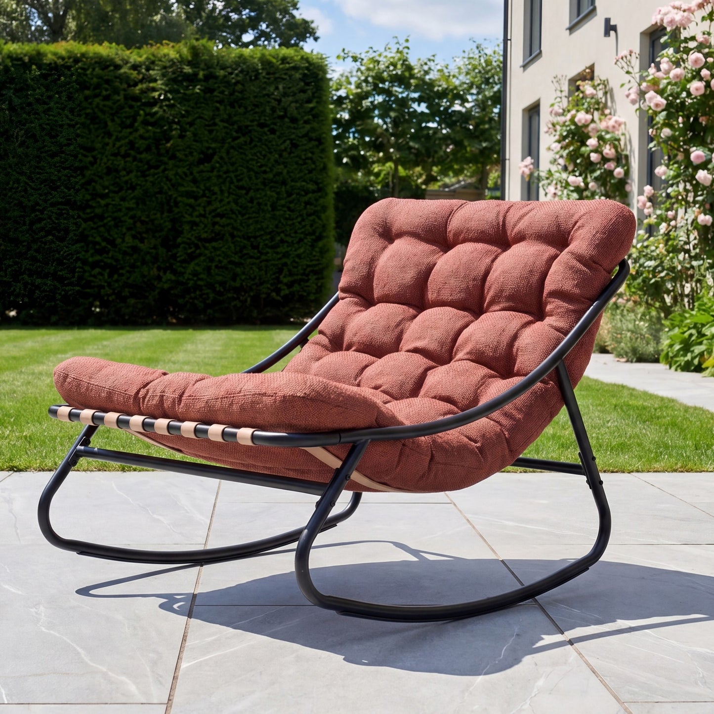 Solace Outdoor Rocking Chair - Terracotta Red