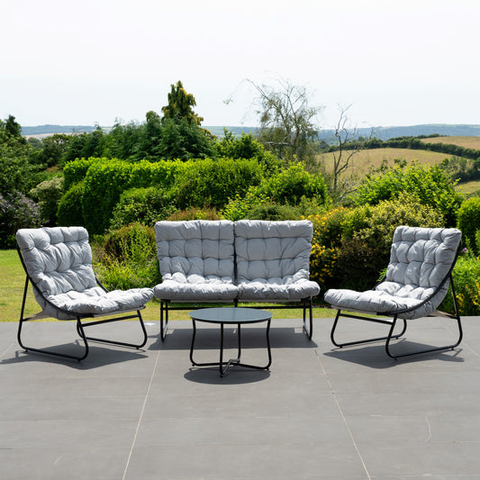 Aregno Outdoor Conversation Set - Sofa, 2 x Chairs + Table - Light Grey