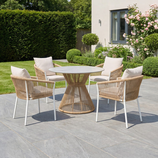 Bellvine 4-Seat Patio Dining Set - Hanging Egg Chair