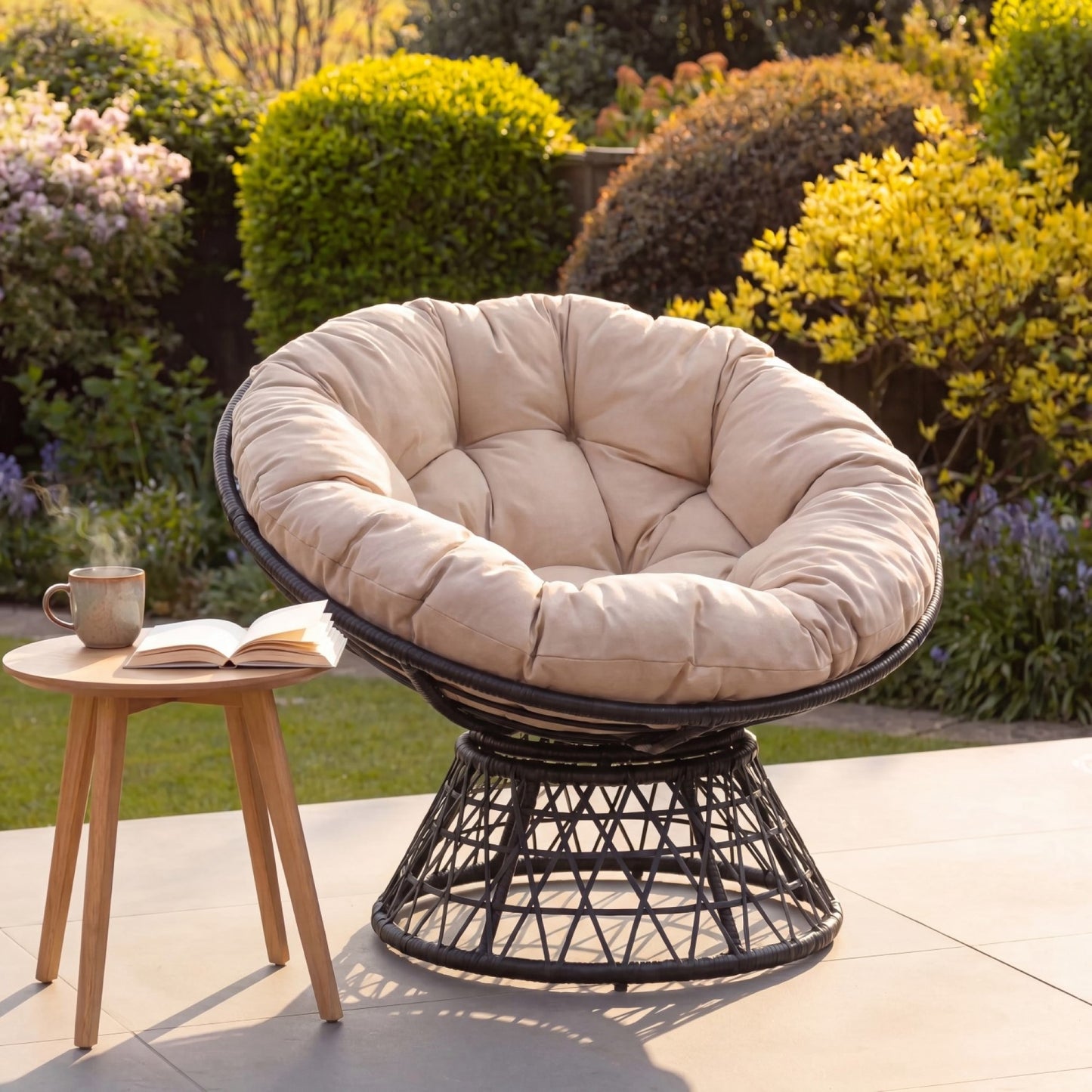 Liora Outdoor or Indoor Swivel Papasan Chair - Grey
