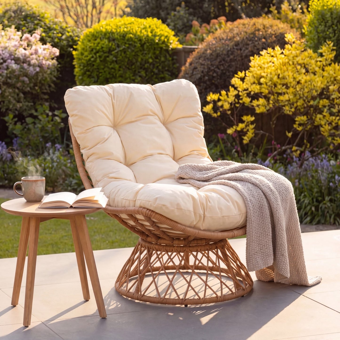 Arden Indoor or Outdoor Swivel Papasan Chair