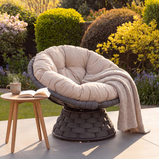 Calista Indoor or Outdoor Swivel Papasan Chair - Hanging Egg Chair